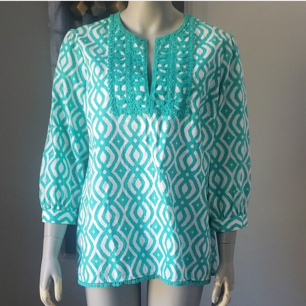 Vineyard Vines Scribble Lattice Tunic Top SzL NWOT REDUCED!